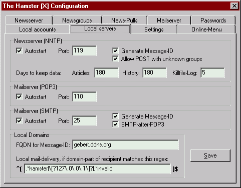 Lokale Servereigenschaften