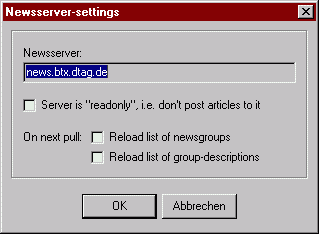 Newsserver Settings